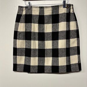 Woolrich Black Cream Plaid Mini Wrap Skirt Size Small